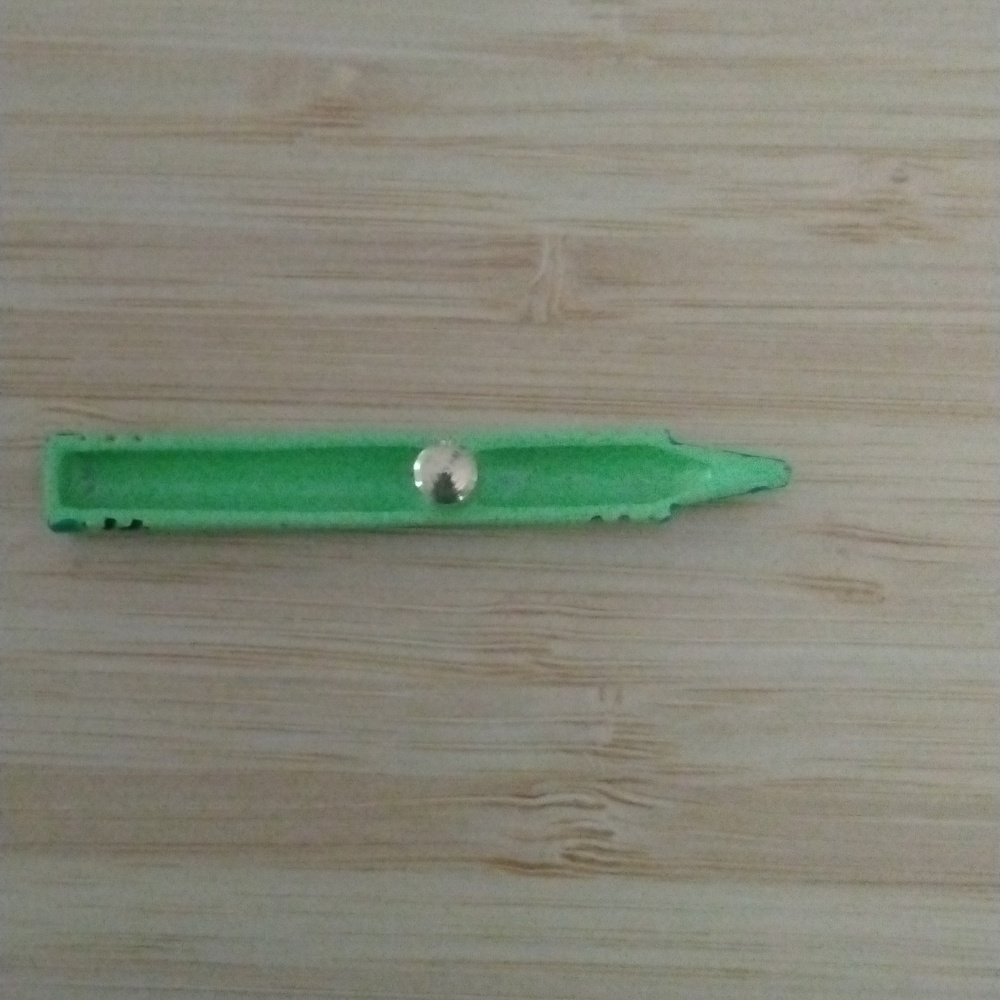 Vintage Green Crayola Crayon Lapel Pin 1980's Gem